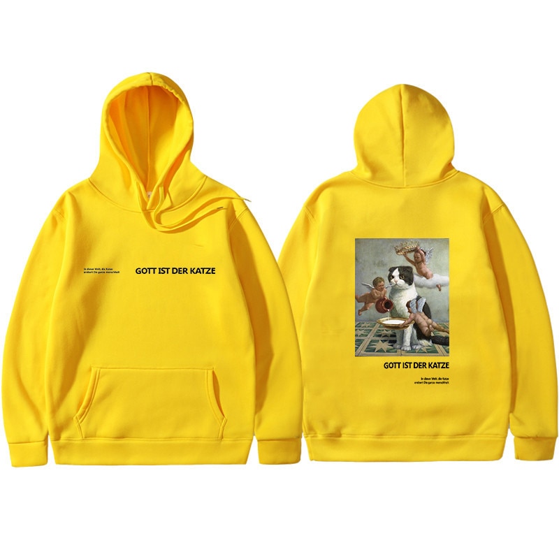 Casual Hoodie with Cat Print - Image 5