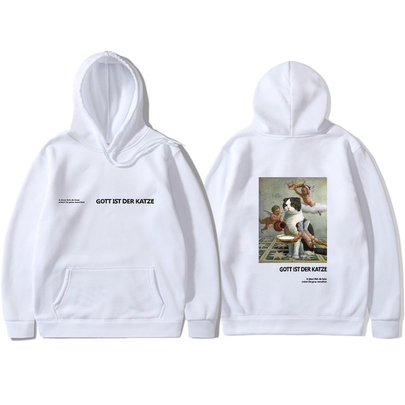 Casual Hoodie with Cat Print - Image 6