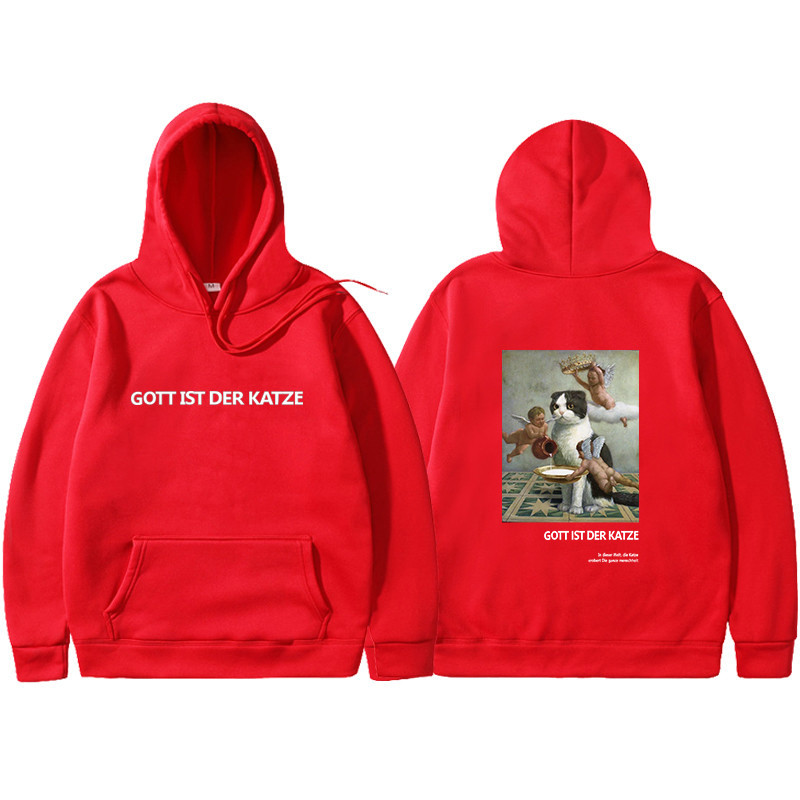 Casual Hoodie with Cat Print - Image 4