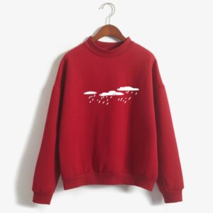 Polyester Women's Sweatshirt in Harajuku Style