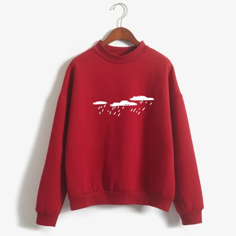 Polyester Women's Sweatshirt in Harajuku Style