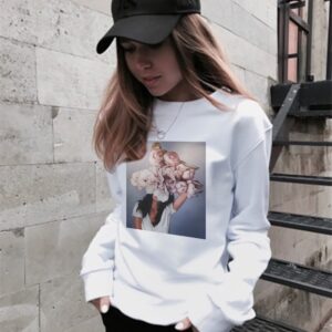 White Harajuku Women's Sweatshirt in Print