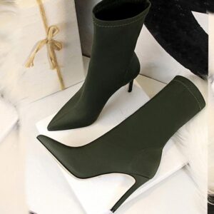 Women's High Heel Elastic Winter Boots