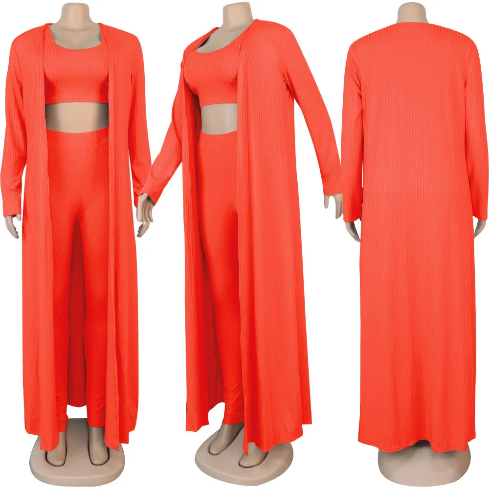 Women's Crop Top, Leggings and Long Cardigan Set Women's Crop Top, Leggings and Long Cardigan Set