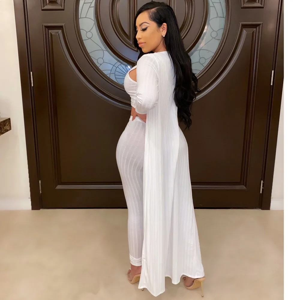 Women's Crop Top, Leggings and Long Cardigan Set Women's Crop Top, Leggings and Long Cardigan Set
