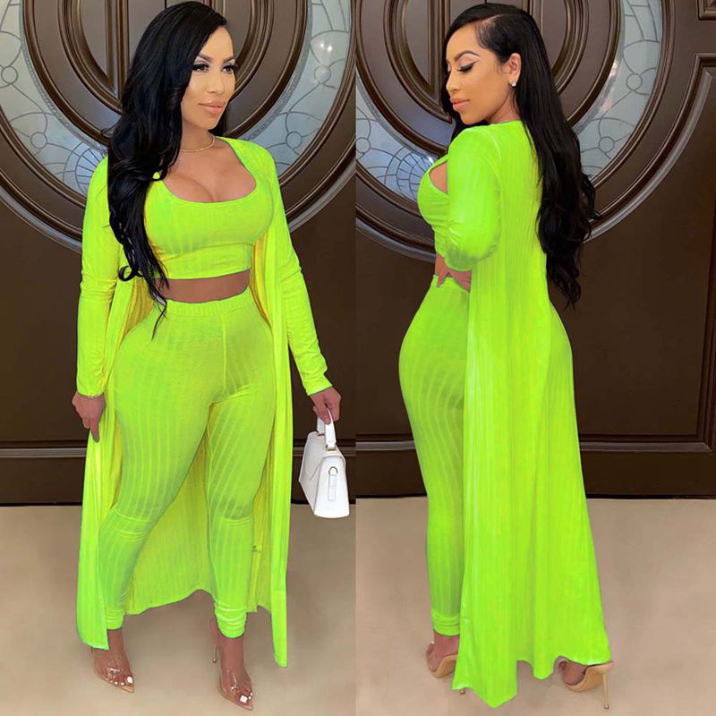 Women's Crop Top, Leggings and Long Cardigan Set - Image 6
