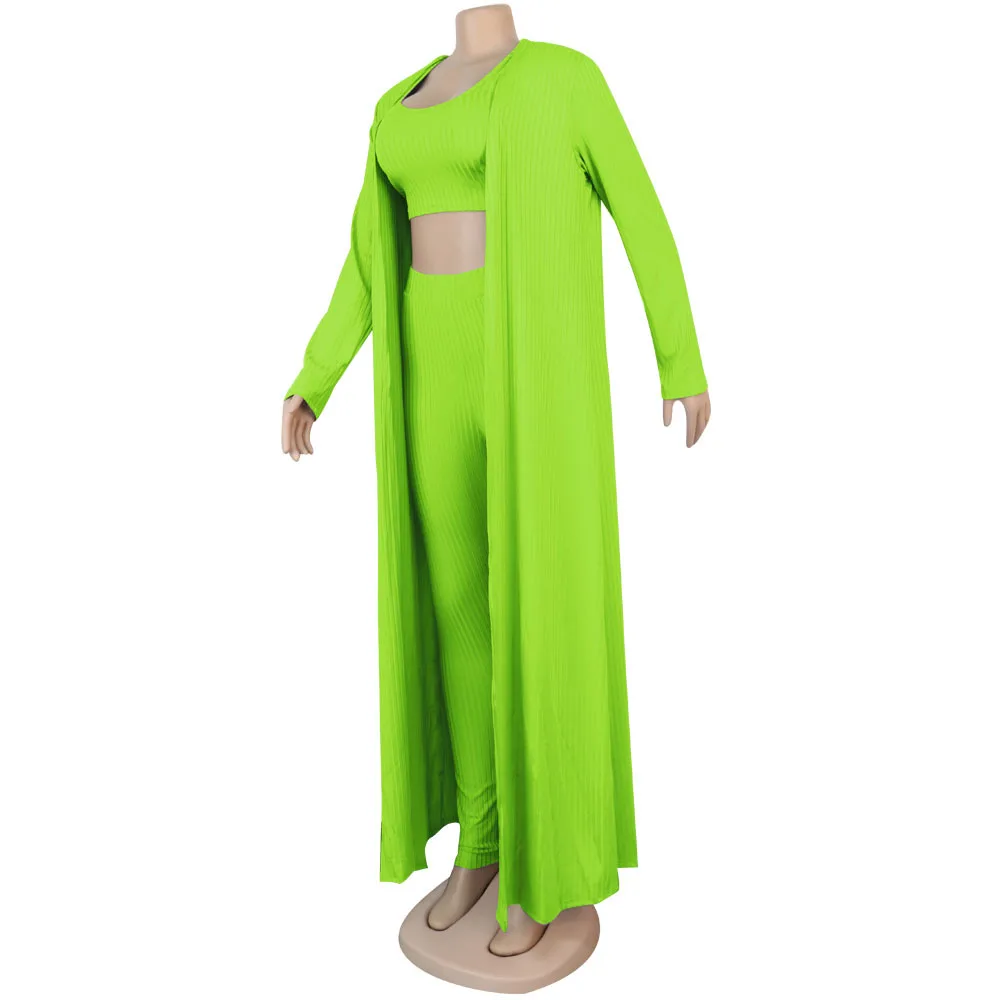Women's Crop Top, Leggings and Long Cardigan Set Women's Crop Top, Leggings and Long Cardigan Set