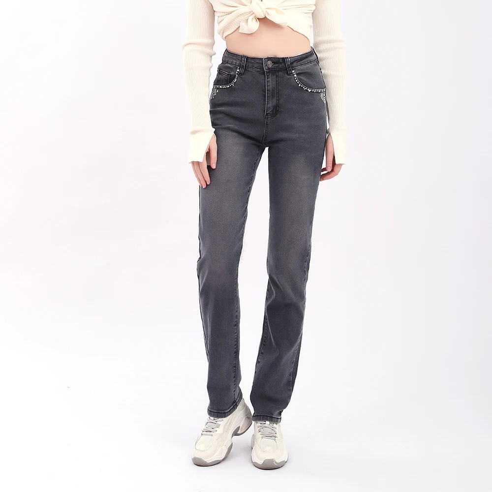 Women's Skull Patterned High Waist Jeans Women's Skull Patterned High Waist Jeans