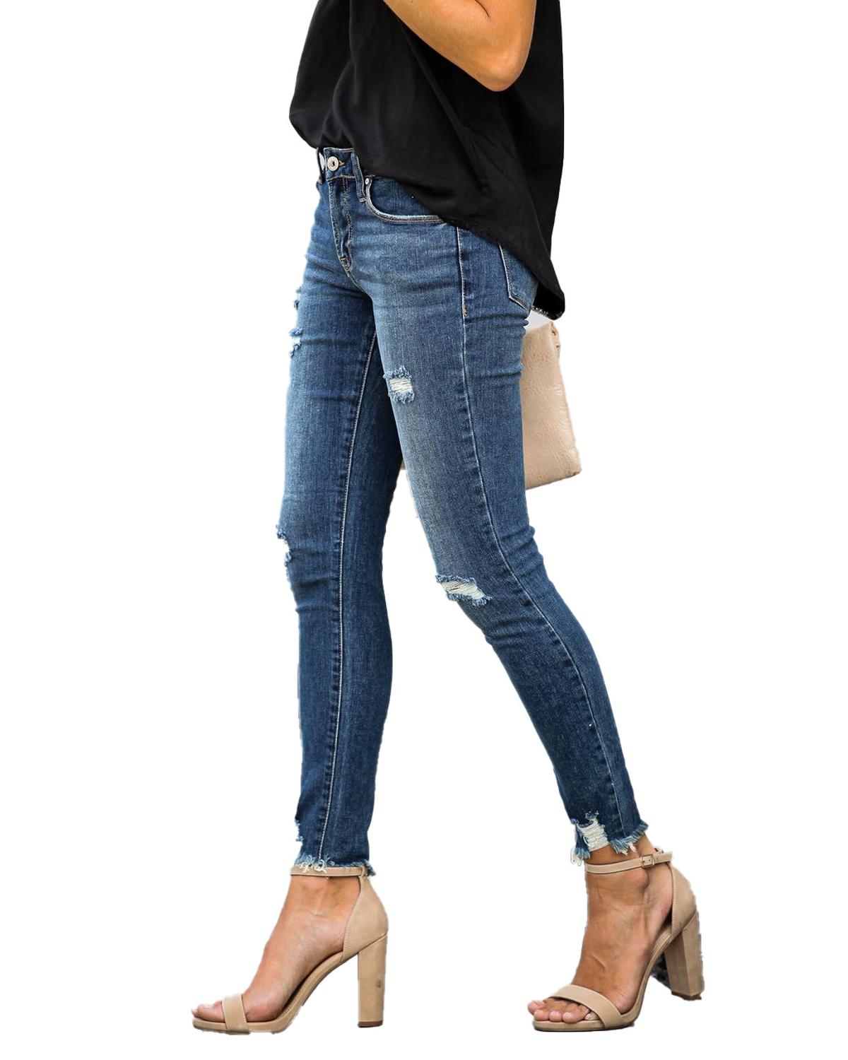 Women's Skinny Mid-Waist Jeans - Image 3