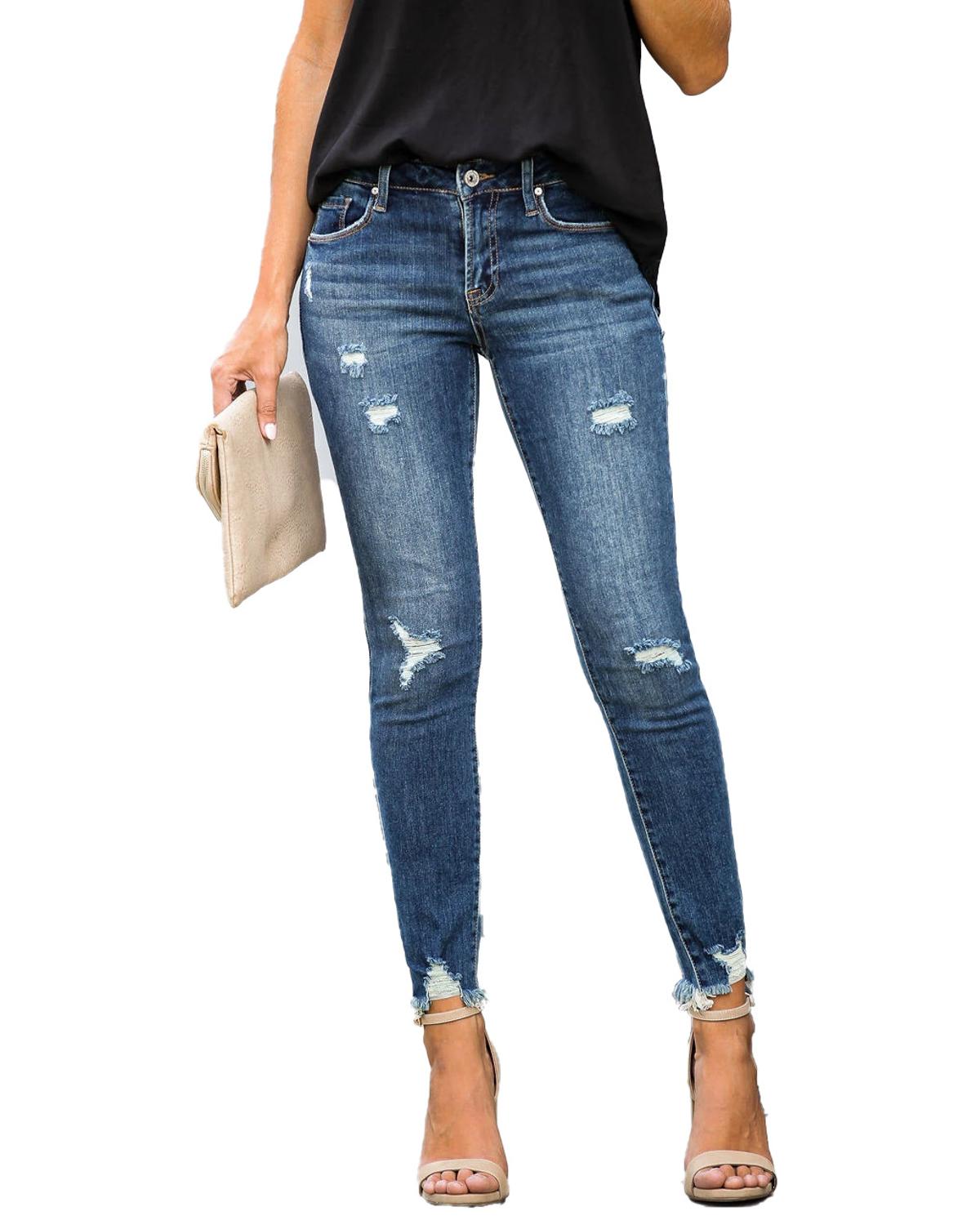 Women's Skinny Mid-Waist Jeans - Image 5