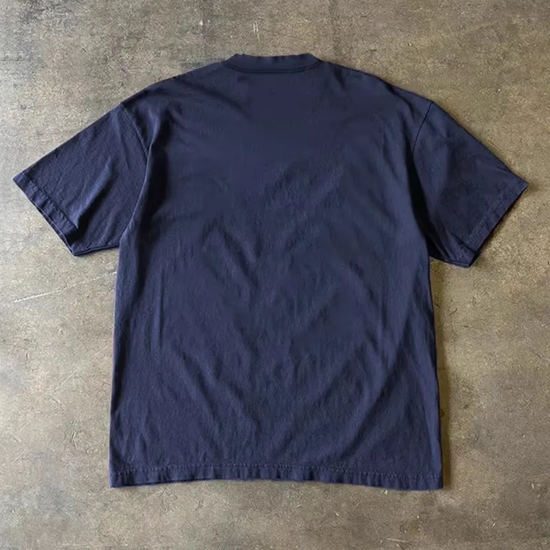Loose Fit Cotton T-Shirt Unisex Short Sleeve Retro Style Printed Graphic Tee Men Women Breathable Summer Casual Wear