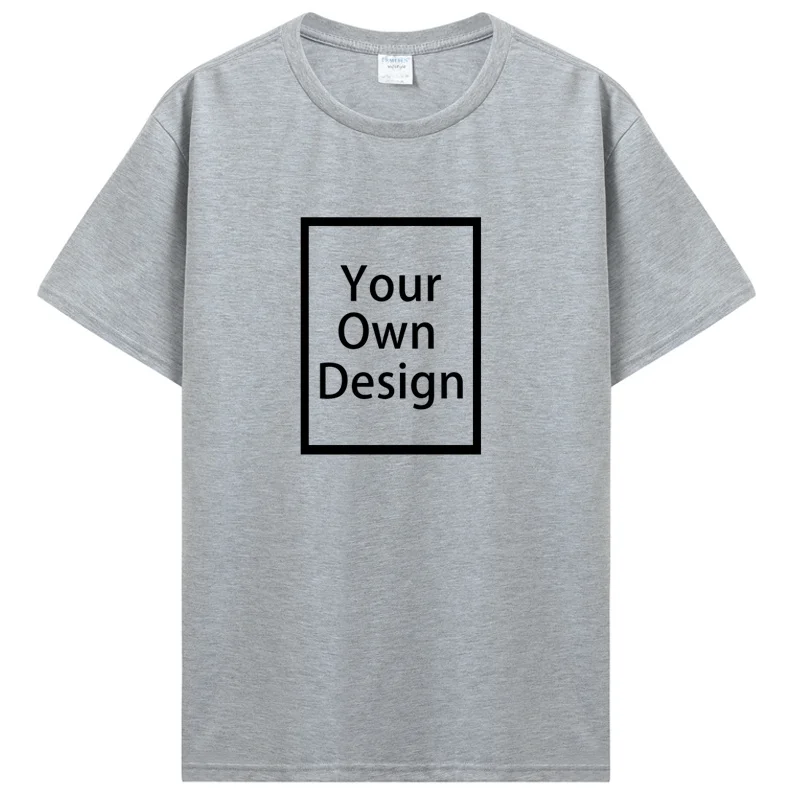 Custom Cotton Customized Print Short Sleeve T Shirt Men Women Tops Tees DIY Your Like Photo Or Logo Cotton T-shirt Men Clothing