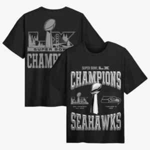 Super Bowl LX 2026 Seahawks Champion Commemorative shirt unisex Summer New men football 100%cotton Short Sleeve Tshirt fan gift