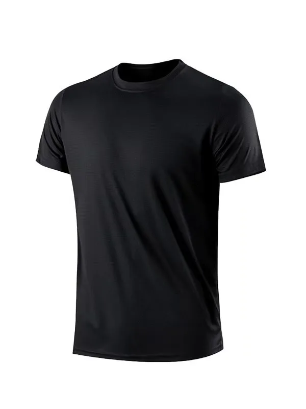 Quick-drying Men Running Shirts Fitness Compression Gym Polyester Sports T-shirt Black 2023 Workout Training Muscle Fit Clothing - Image 5
