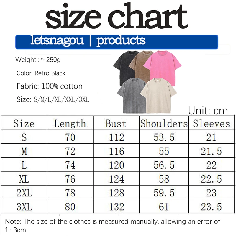 Oversized Tshirts for Men Gym Vintage Heavyweight T Shirts Cotton Workout Acid Wash Baggy Tees Solid Street Fashion Tops Unisex