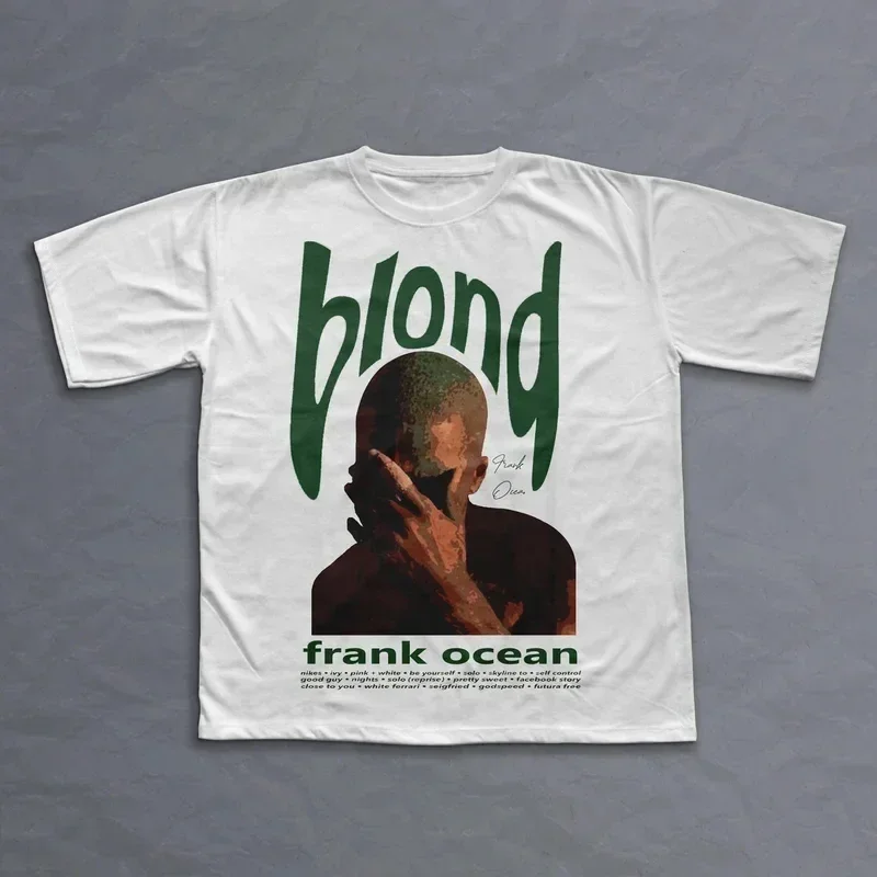 Rapper Frank Retro Graphic T Shirt Men's Hip Hop Ocean Album Clothing T-Shirts Y2k Unisex Blond Fashion Oversized Cotton T-shirt Rapper Frank Retro Graphic T Shirt Men's Hip Hop Ocean Album Clothing T-Shirts Y2k Unisex Blond Fashion Oversized Cotton T-shirt