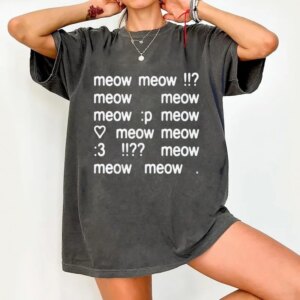 Novelty Meow Y2K 2000s Emoticon :3 Tee Letter Meme T Shirt Streetwear Women Men Tee Casual Oversized Unisex Summer Harajuku Top