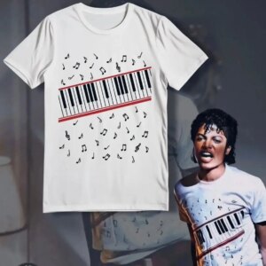 2026 Summer New Michael Jackson Beat It Piano T Shirt Cotton Unisex Men Women T-Shirt Casual Tee Fans Gifts