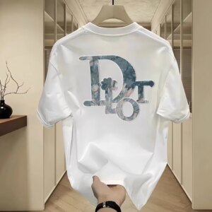 2025 New Summer Round Neck Printed Cotton Short Sleeve T-shirt, Unisex Short Sleeve T-shirt from Fashion Brand