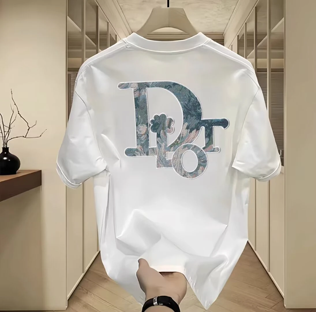 2025 New Summer Round Neck Printed Cotton Short Sleeve T-shirt, Unisex Short Sleeve T-shirt from Fashion Brand
