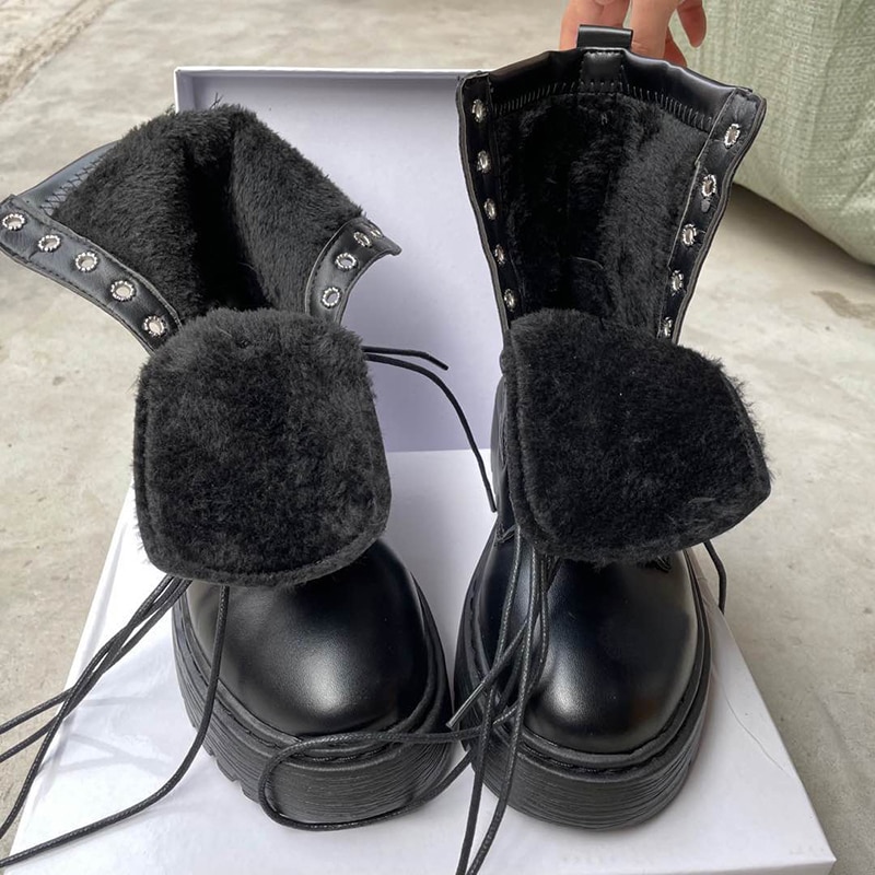 Women's Fashion Leather High Ankle Boots - Image 6