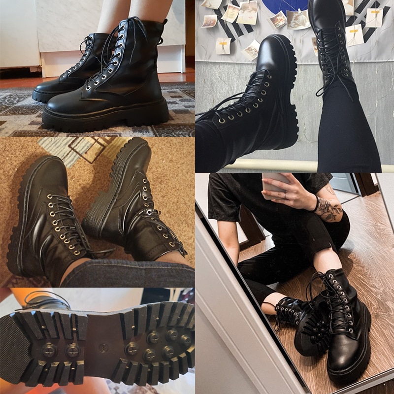 Women's Fashion Leather High Ankle Boots - Image 4