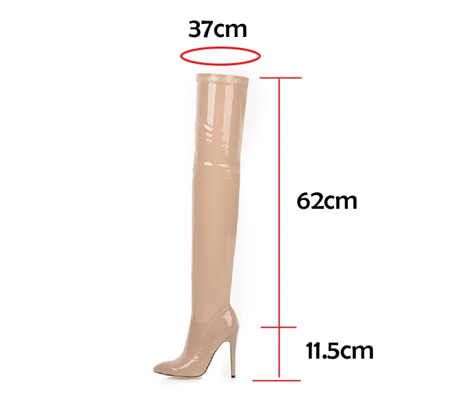 Women's Patent Eco-Leather High Heel Knee Boots Women's Patent Eco-Leather High Heel Knee Boots
