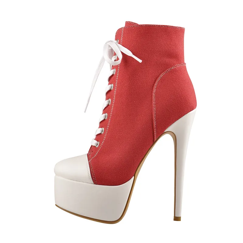 Women's Canvas Platform Lace Up Ankle Boots Women's Canvas Platform Lace Up Ankle Boots