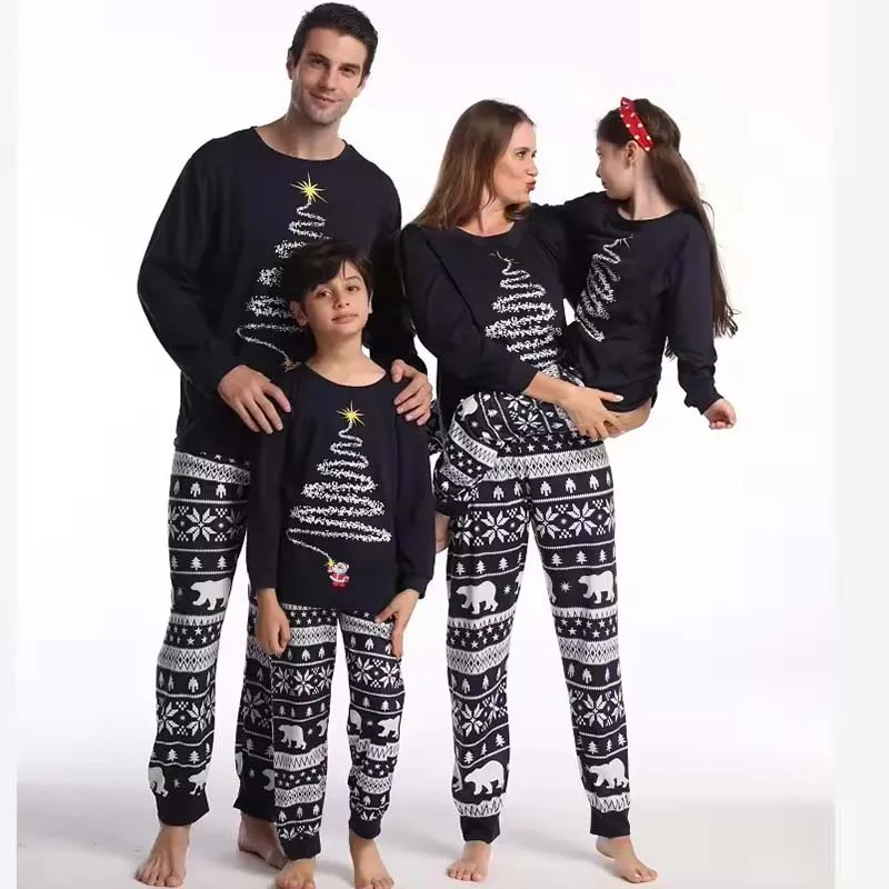 2025 New Family Christmas Pajamas Mom Dad Kids Matching Clothing Set Baby Romper Pjs Soft Loose 2 Pieces Suit Homewear Xmas Look
