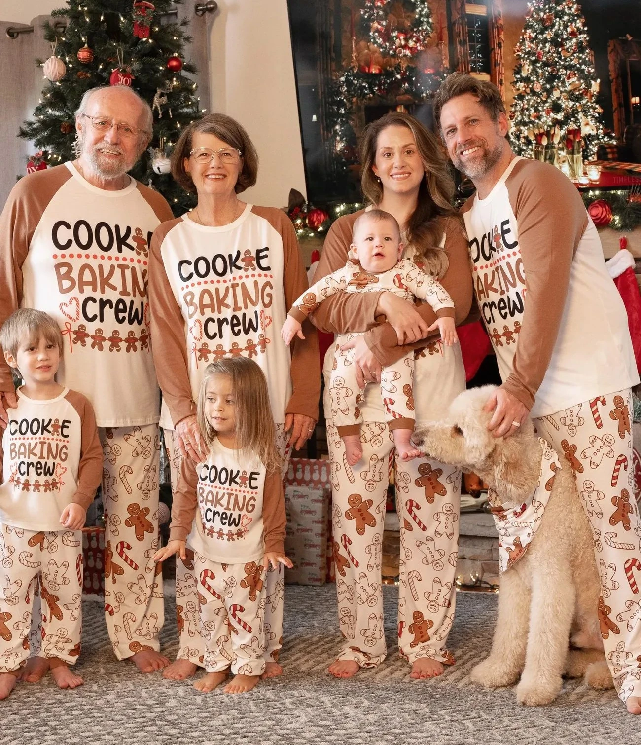 New Christmas Pyjamas Set Family Holiday Look Homewear Gingerbread Man Print Cute Pajamas Adults Kids Matching Outfits Xmas Pjs