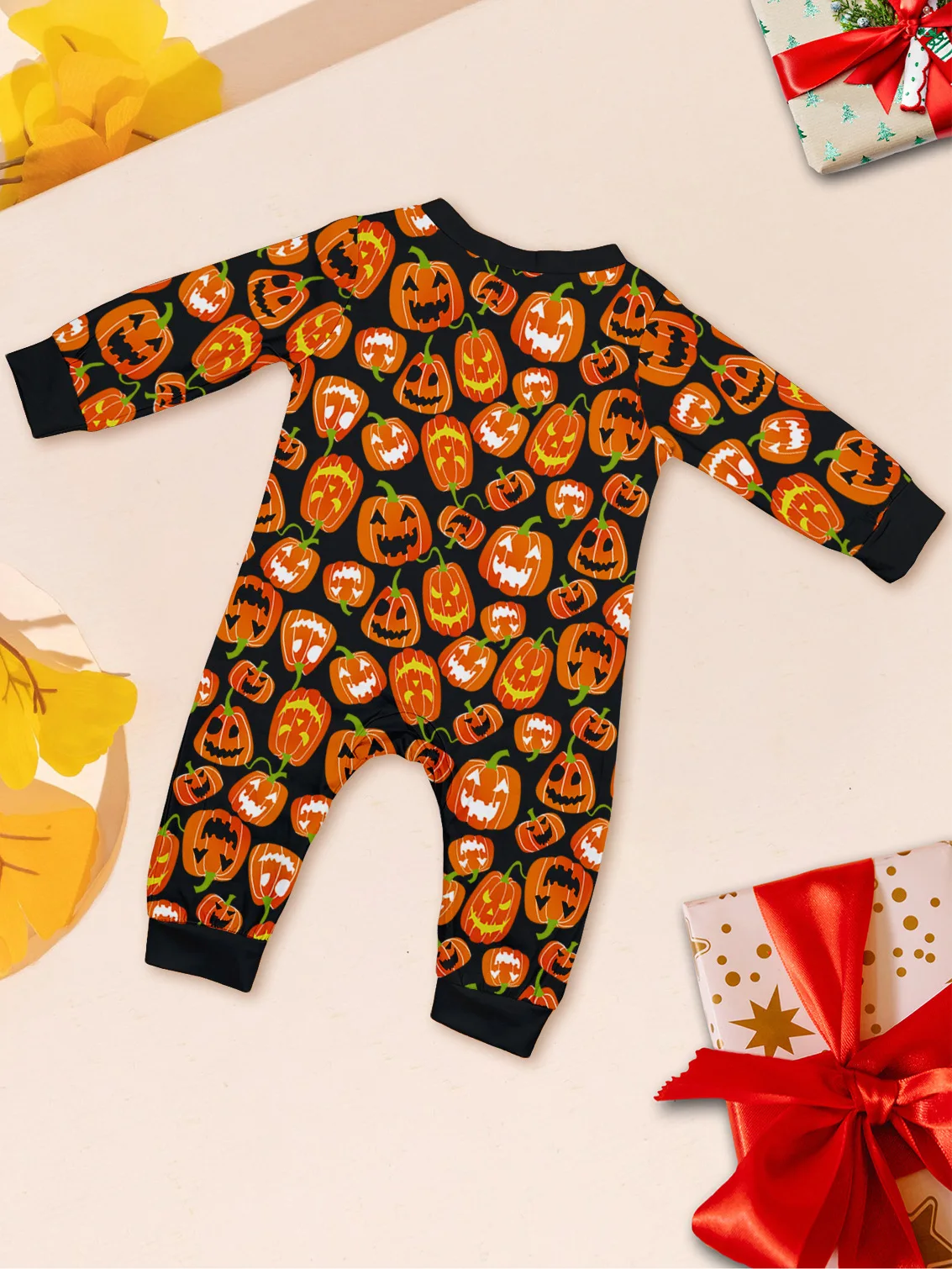 Halloween parent-child pajama set pumpkin funny devil print European and American style home wear