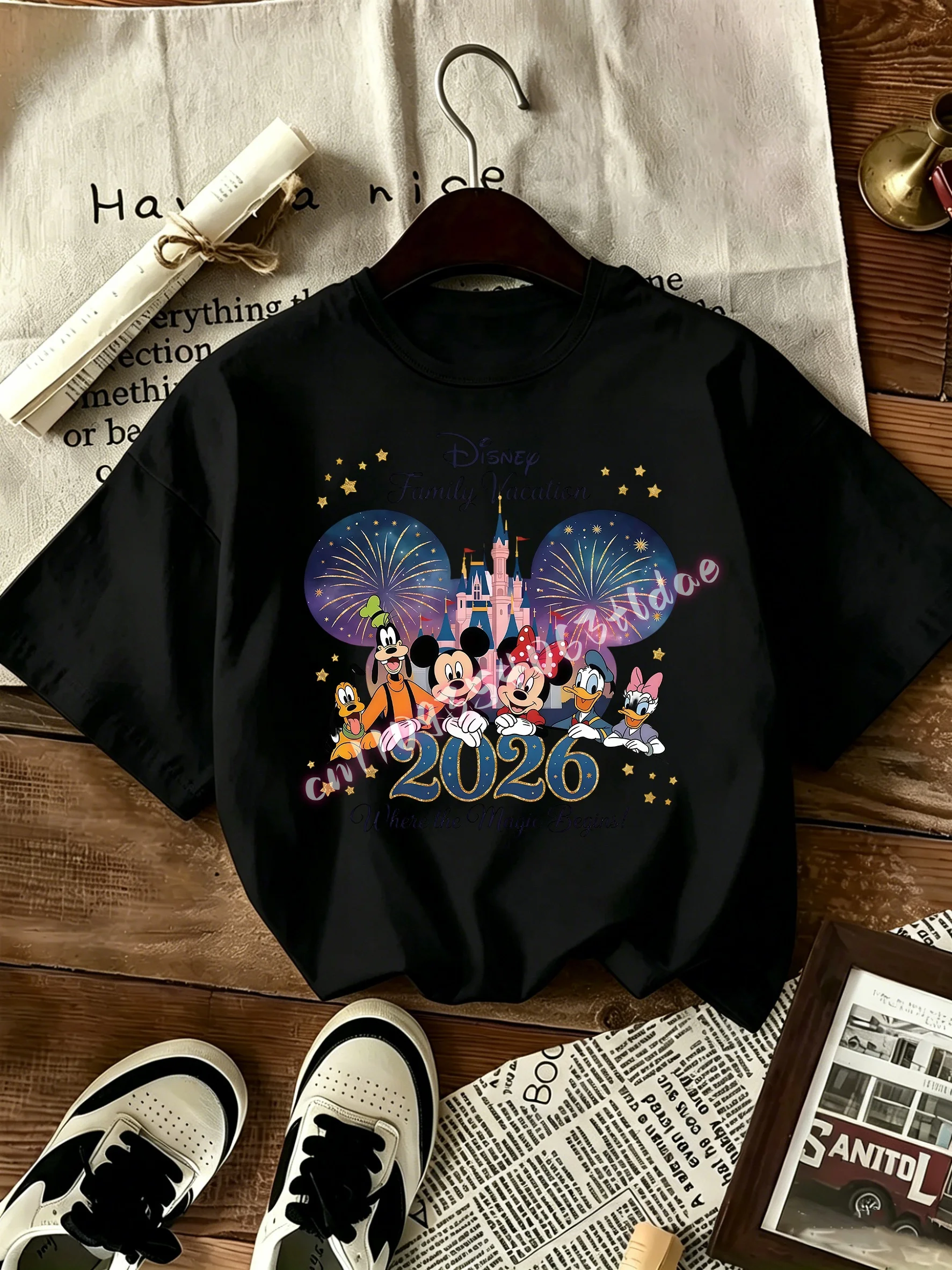 Family Vacation 2026 T-Shirt Magic Castle Cartoon Mouse Matching Family Tees Where The Magic Begins Short Sleeve Tops