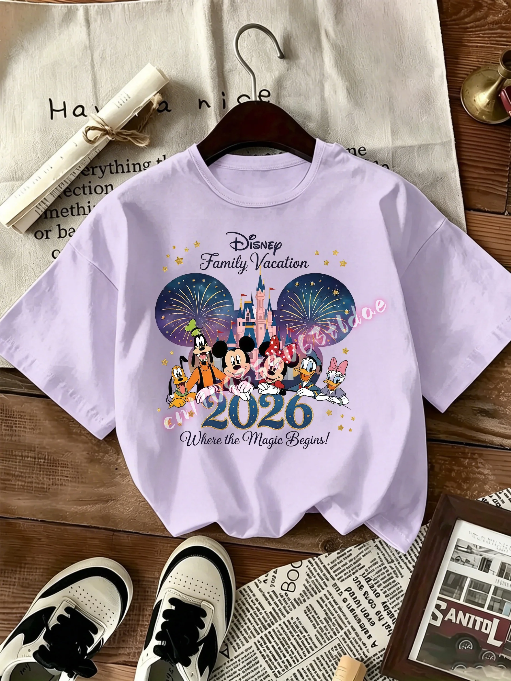 Family Vacation 2026 T-Shirt Magic Castle Cartoon Mouse Matching Family Tees Where The Magic Begins Short Sleeve Tops