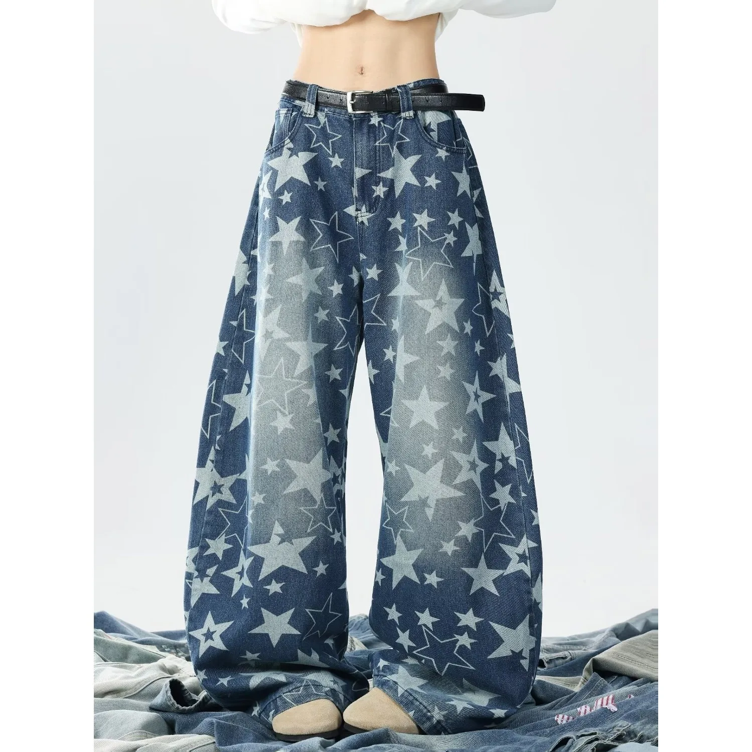 Men's Baggy Jeans Unisex Y2K Trendy Casual Wide Leg Denim Pants High Street Oversize Trousers American Style Streetwear Fashion Men's Baggy Jeans Unisex Y2K Trendy Casual Wide Leg Denim Pants High Street Oversize Trousers American Style Streetwear Fashion