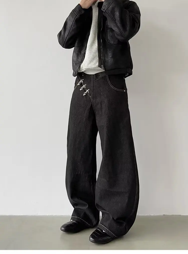 Men's Baggy Jeans Unisex Y2K Trendy Casual Wide Leg Denim Pants High Street Oversize Trousers American Style Streetwear Fashion Men's Baggy Jeans Unisex Y2K Trendy Casual Wide Leg Denim Pants High Street Oversize Trousers American Style Streetwear Fashion