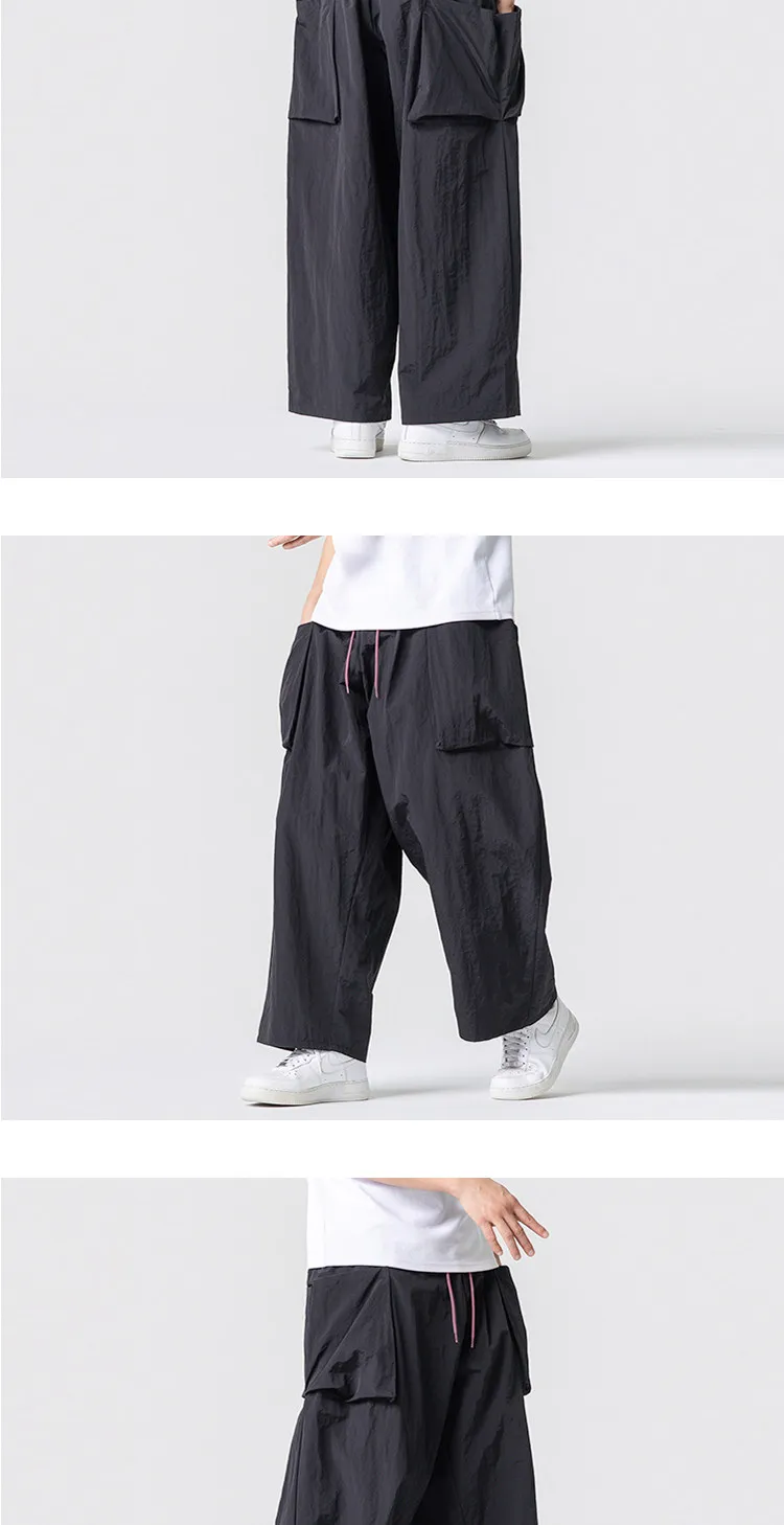 Summer Light Thin Wide Leg Pants Men Women Oversized Loose Harajuku Casual Trousers Unisex Style Joggers Solid Color Cargo Pants Summer Light Thin Wide Leg Pants Men Women Oversized Loose Harajuku Casual Trousers Unisex Style Joggers Solid Color Cargo Pants