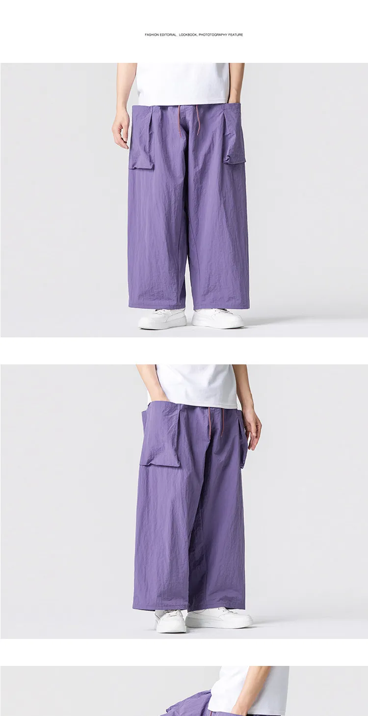 Summer Light Thin Wide Leg Pants Men Women Oversized Loose Harajuku Casual Trousers Unisex Style Joggers Solid Color Cargo Pants Summer Light Thin Wide Leg Pants Men Women Oversized Loose Harajuku Casual Trousers Unisex Style Joggers Solid Color Cargo Pants