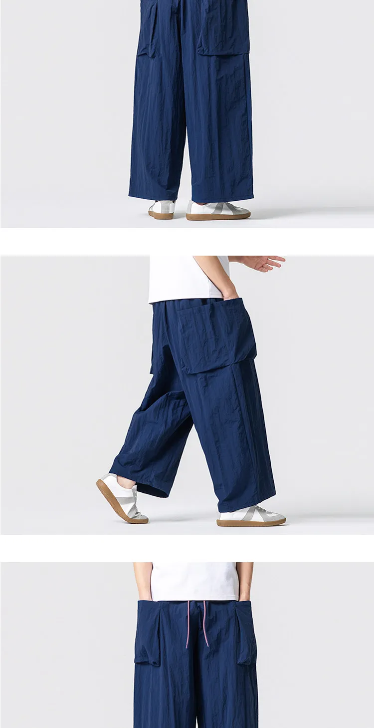 Summer Light Thin Wide Leg Pants Men Women Oversized Loose Harajuku Casual Trousers Unisex Style Joggers Solid Color Cargo Pants Summer Light Thin Wide Leg Pants Men Women Oversized Loose Harajuku Casual Trousers Unisex Style Joggers Solid Color Cargo Pants