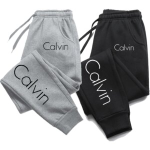 Casual Printed Sports Running Trousers Men Women Autumn Drawstring Long Pants Fitness Solid Sweatpants Unisex Gym Wear