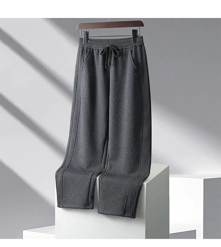 Unisex Autumn Casual Sweatpants Loose Straight Leg Drawstring Elastic Soft Comfortable Daily Wear Long Trousers Unisex Autumn Casual Sweatpants Loose Straight Leg Drawstring Elastic Soft Comfortable Daily Wear Long Trousers