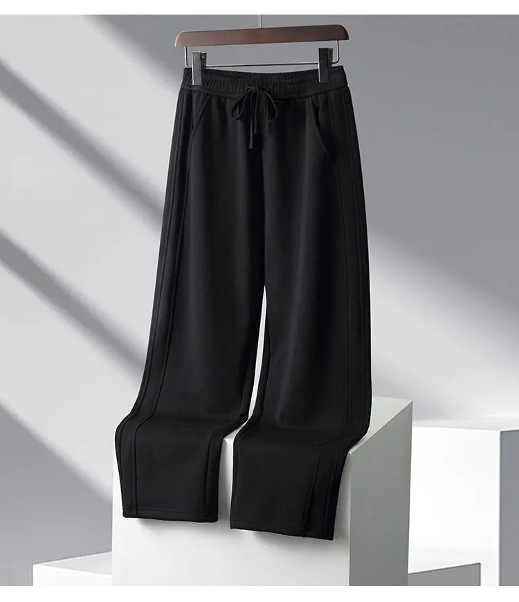 Unisex Autumn Casual Sweatpants Loose Straight Leg Drawstring Elastic Soft Comfortable Daily Wear Long Trousers Unisex Autumn Casual Sweatpants Loose Straight Leg Drawstring Elastic Soft Comfortable Daily Wear Long Trousers