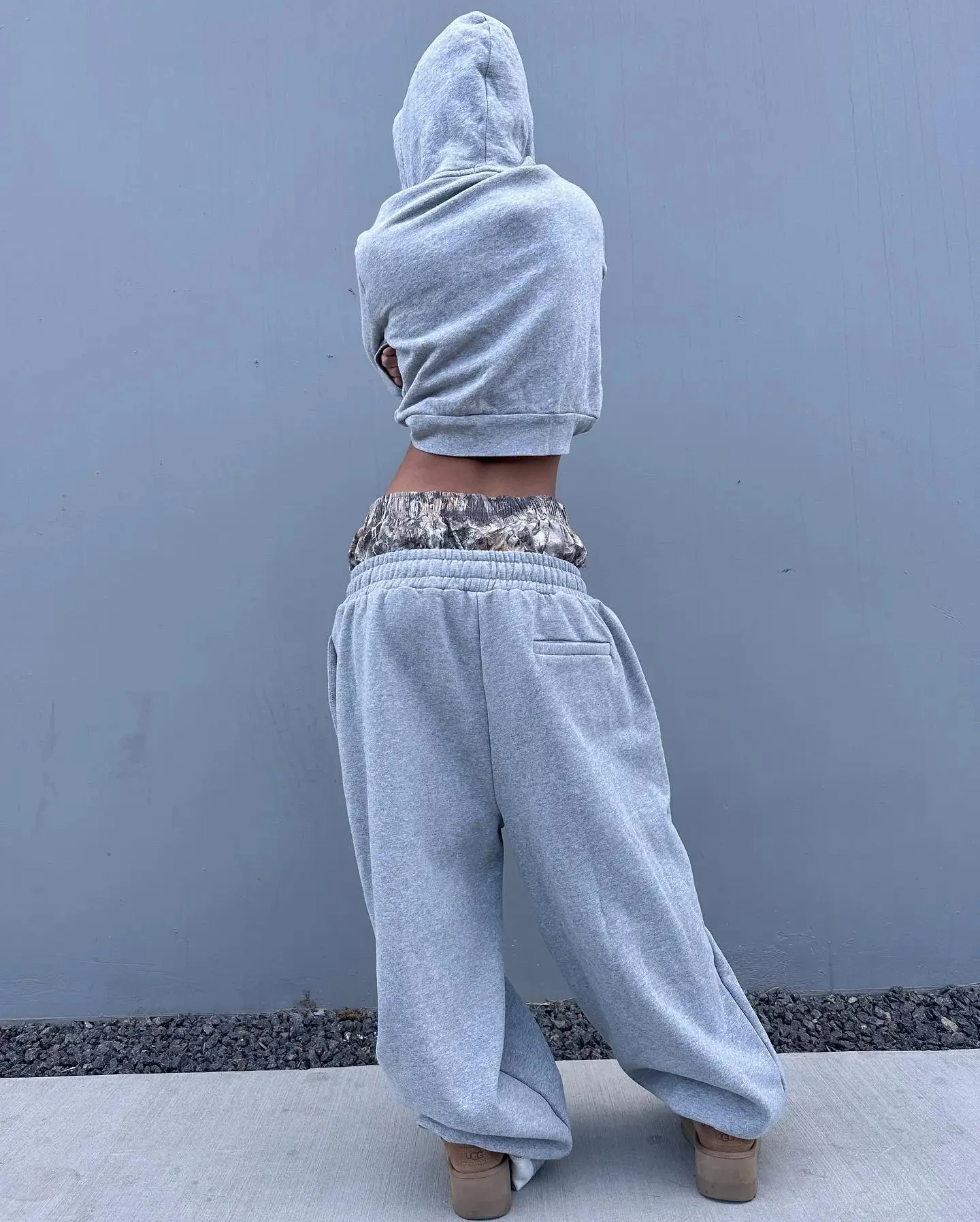Y2K Retro Sweatpants Double Waisted Embroidered Camouflage Pattern Wide Leg Pants Men Clothes Goth Streetwear Unisex Baggy Pants