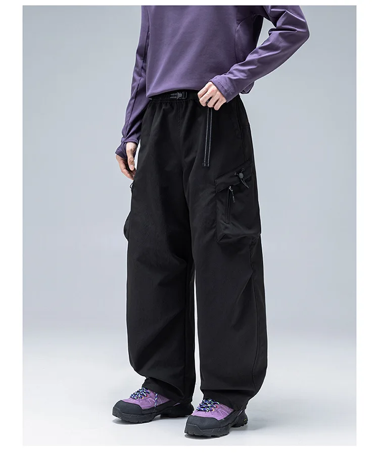 Mountain Waterproof Track Pants Men Women Loose Casual Multi-pocket Straight Outdoor Hiking Cargo Pants Unisex Trousers