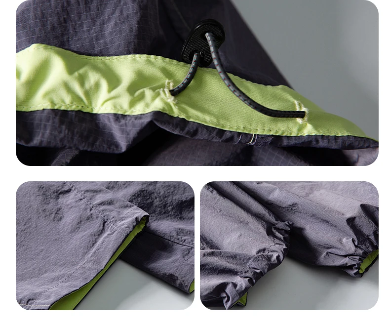 Unisex Water Repellent Quick Dry Casual Pants Baggy Straight Leg Trousers with Drawstring Elastic Waist for Outdoor Streetwear