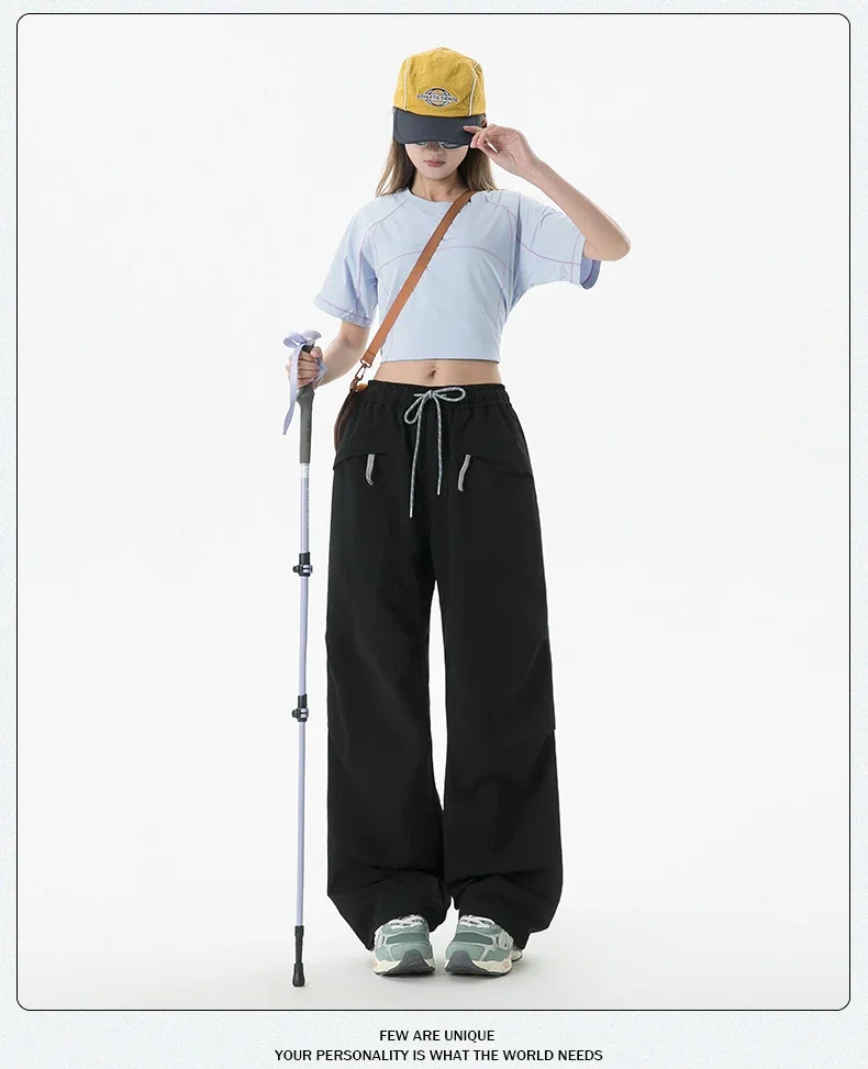 Unisex Dopamine Color Wide-Leg Parachute Pants – Lightweight, Quick-Dry & BF Style Loose Fit for Summer Streetwear & Casual Wear