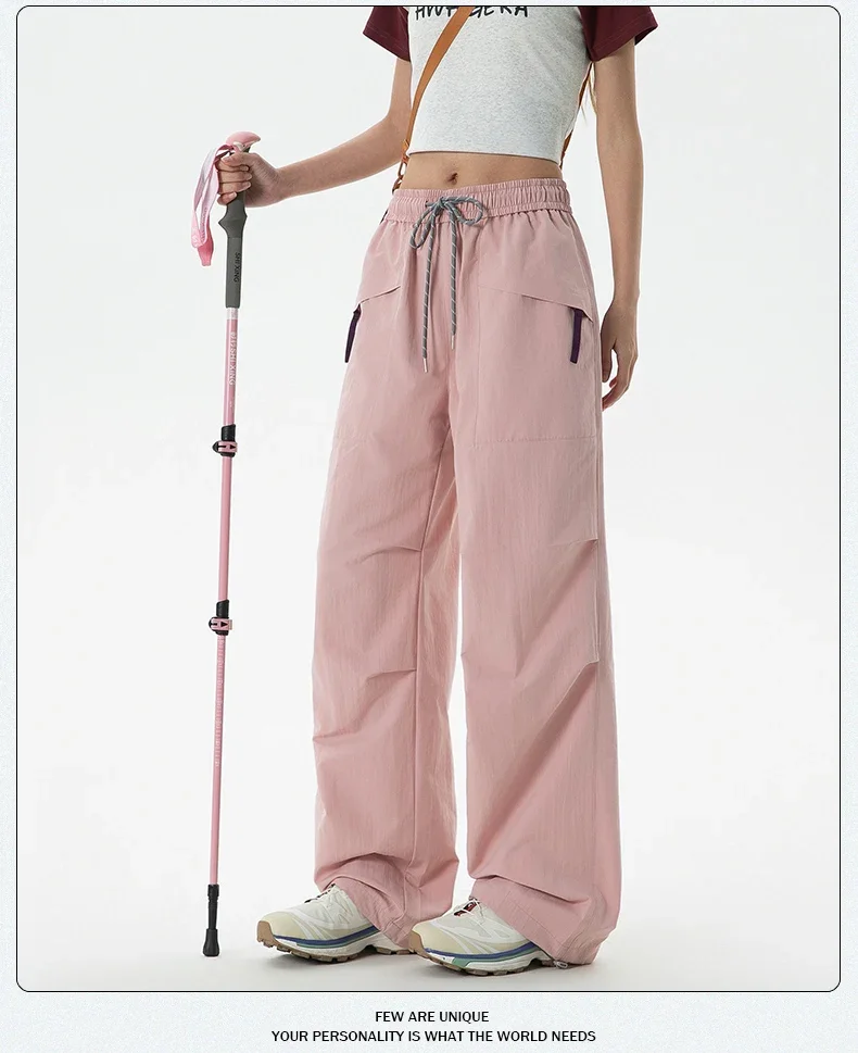 Unisex Dopamine Color Wide-Leg Parachute Pants – Lightweight, Quick-Dry & BF Style Loose Fit for Summer Streetwear & Casual Wear