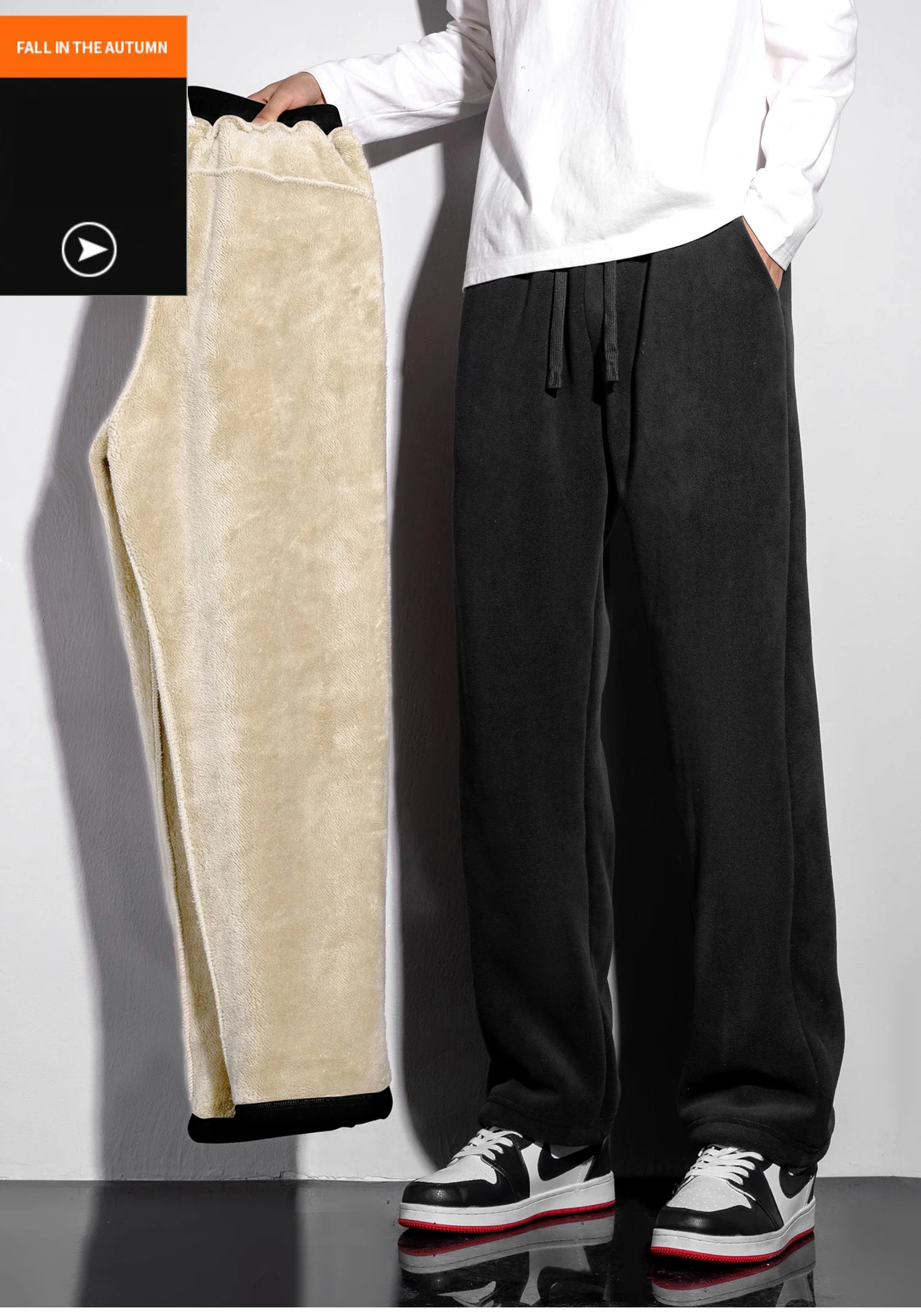 YJKVUR Unisex 2026 Winter New Oversize Pants Men Women Warm Fleece Liner Drawstring Trousers Casual Comfortable Gym Sweatpants YJKVUR Unisex 2026 Winter New Oversize Pants Men Women Warm Fleece Liner Drawstring Trousers Casual Comfortable Gym Sweatpants
