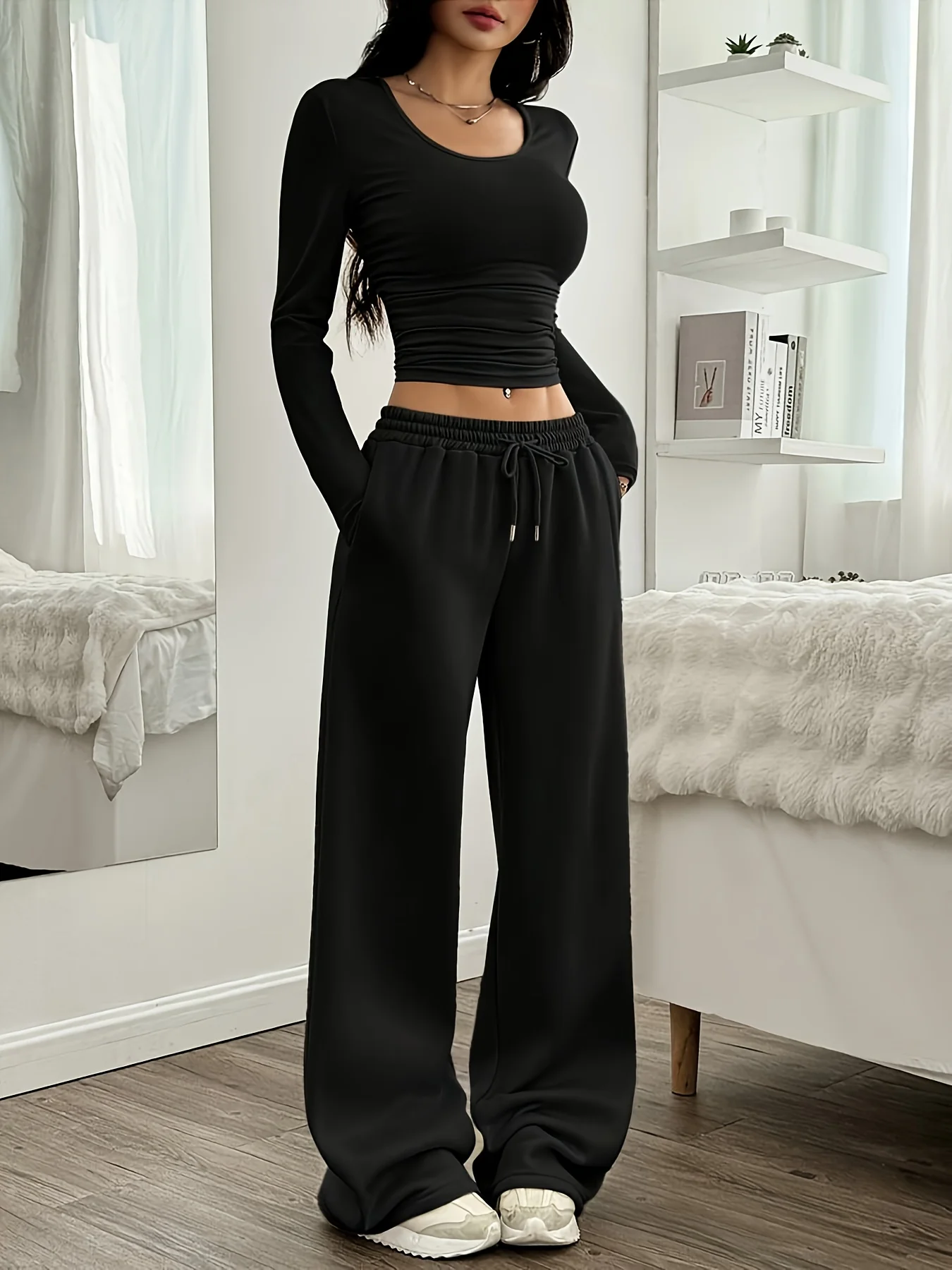 Women Jogger Cotton Pants Casual Drawstring Loose Unisex Wide Leg Straight Pants Sweatpants Spring Autumn Baggy Gym Track Pants Women Jogger Cotton Pants Casual Drawstring Loose Unisex Wide Leg Straight Pants Sweatpants Spring Autumn Baggy Gym Track Pants