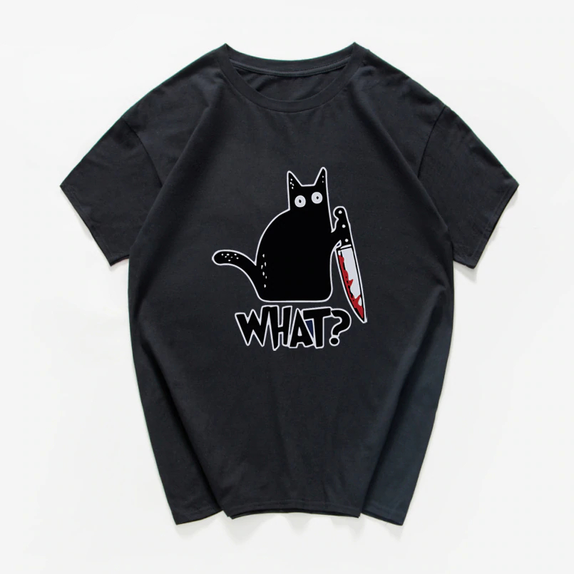 Graphic Cat Printed T-Shirt - Image 2