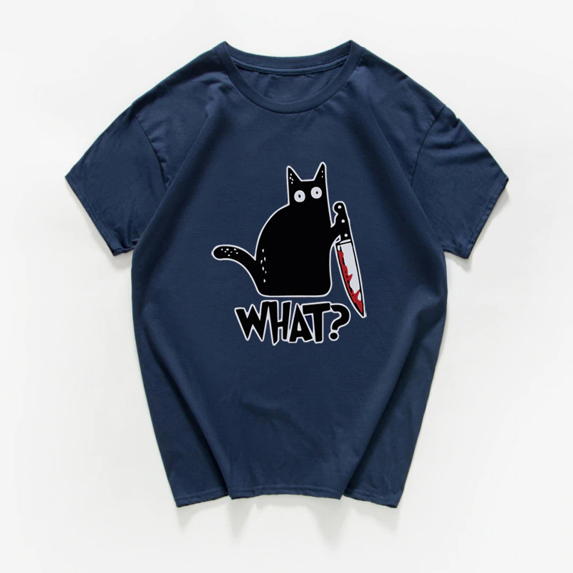 Graphic Cat Printed T-Shirt - Image 5